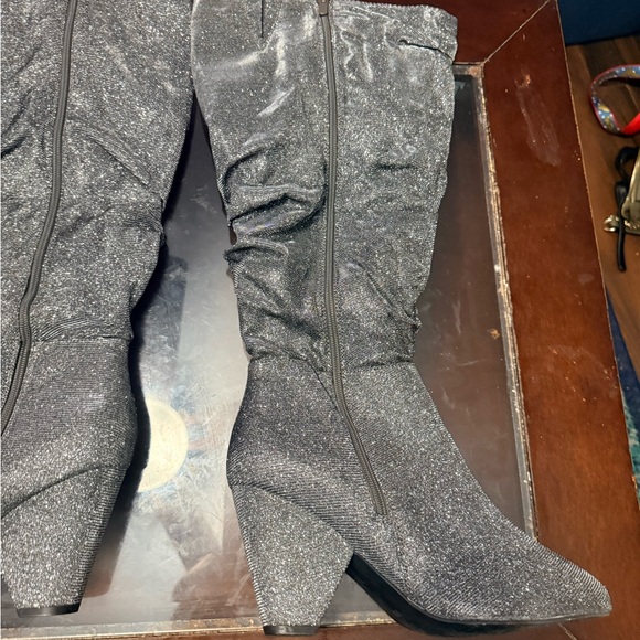 Torrid Shimmering Silver Heeled Boots - Picture 3 of 11